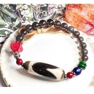 Tibetan Dzi Beads Tiger Eyes Dzi Beads 藏传老矿虎牙天珠 37.3x13.4mm