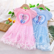 KATUN 2-8 Years Frozen Elsa Party Dress for Girls Premium Skirt for Kids Soft Cotton Dress Budak Per
