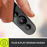 MERAH Logitech R500S Wireless Laser Presentation Remote Pointer Red-Graphite