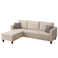 Modern Minimalist Nordic Sofa for Living Room Small Apartment Fabric Straight Corner Sectional Sofa 