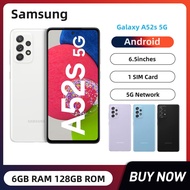 Samsung Galaxy A52S 5G A528N 6.5 นิ้ว 6GB RAM 128GB ROM สมาร์ทโฟน 64MP รูปสี่เหลี่ยมกล้องมือถือ Android ปลดล็อคโทรศัพท์มือถือ