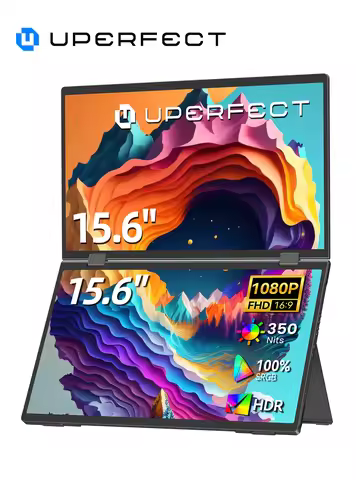 UPERFECT Delta 15.6" Dual Portable Monitor for Laptop Screen Extender 1080P HDR Folding Stacked Trip