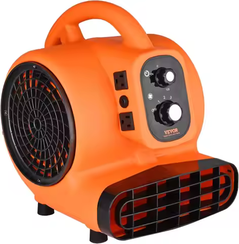 Portable Air Mover, 1/4 HP 1000 CFM Carpet Dryer with Timer and Adjustable Angles for Home and Comme