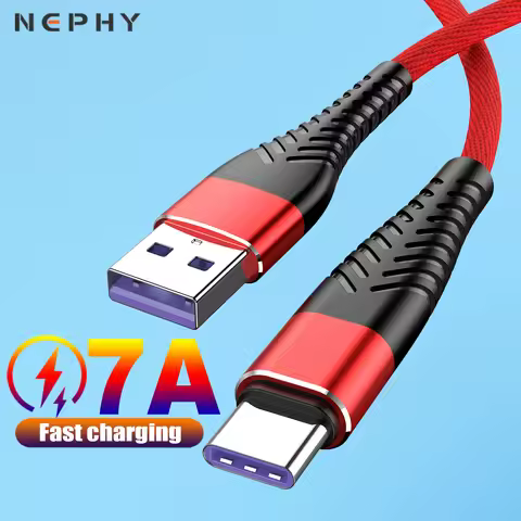 7A 100W USB Type C Super Fast Charge Cable For Huawei P30 Pro Honor 9 10 20 50 Xiaomi mi Redmi OPPO 
