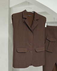 Melyn-Mattie-เสื้อ vest ไหล่ตั้ง