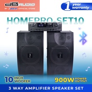 DB Audio by Astron HOMEPRO-SET10 3 Way Amplifier Speaker Set | 900W Power Output