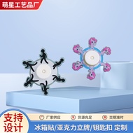 [Ready Stock] Direct Supply Cartoon Burning Man Fidget Spinner Dynamic Finger Rotating Ultra-Silent 