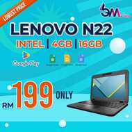 Lenovo N22 Chromebook Laptop (11.6" HD - Intel Celeron N3060 - 4 GB RAM - 16 GB - Play store )