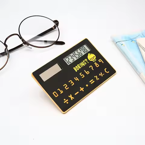 100PCS- Solar Card Gift Calculator 8-digit Explicit Addition and Subtraction Calculator Student Cute