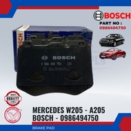 FRONT DISC BRAKE PAD (4PCS) - MERCEDES-BENZ W205 - A205-W213 - BOSCH - 0986494750