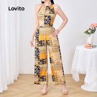 (New) Lovito Boho Jumpsuit Spring/summer Jumpsuit for Women L143ED448 Lovito Jumpsuit Boho Musim B B