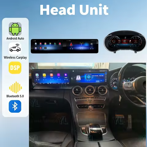 24.6" Android Dual Screen For Mercedes Benz C Class W205 GLC X253 C180 C200 C220 C300 C350 2016-2022