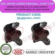 555 GENUINE JAPAN BALL JOINT (LOWER ARM) FOR HONDA CIVIC [FB] '12-16YR / CIVIC COUPE [FG3] '12-15YR 