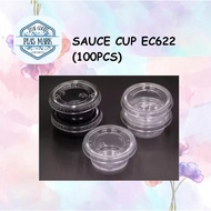 Round Container (100pcs) EC E622C  - 2oz / Disposable Plastic PET Food Container / Bekas Sos Cheese