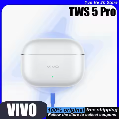 Vivo TWS 5 Pro Wireless Bluetooth Earbuds Active Smart Noise Cancellation High-Fidelity DAC Chip Fou