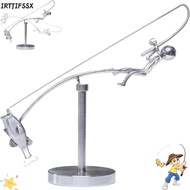 IRTJIFSSX The Fisherman Balancing Sculpture, Metal Handmade Kinetic Fishing Sculpture, Creative Gift