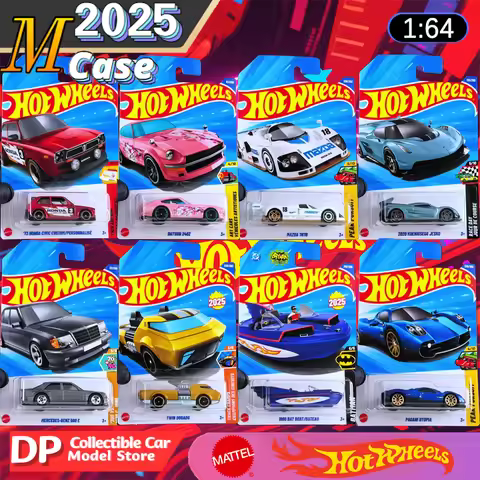 Brand New Hot Wheels M Case 2025, 73 Honda Civic, Pagani, Twin Dorado Etc 1:64 Scale Die-Cast Vehicl