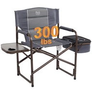 Lightweight Camping Chair, Portable Laurel Director's Chair with Foldable Side Table, Cooler Bag & M