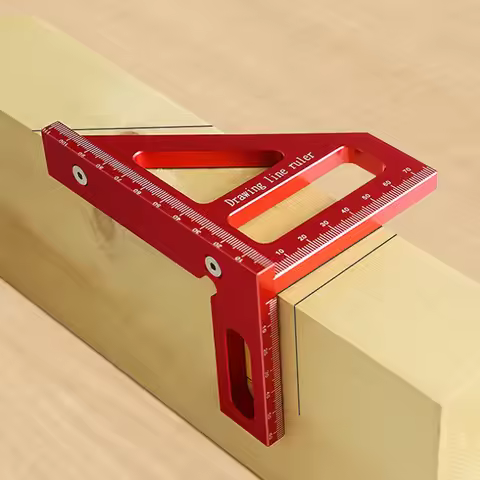 Carpenter Square -Woodworking Square Protractor Aluminum Miter Triangle Ruler 3D Multi Angle 45/90 D