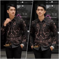 Baju Batik Pria Kemeja Batik Pekalongan Murah Lengan Panjang Motif mataram New Modern Seragam Pesta