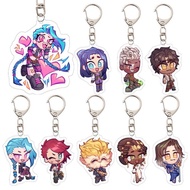 Acrylic Arcane Jinx Vi Caitlyn Ekko Viktor Keychain Arcane FigurePendant Keyring Key chainKeyRing fo
