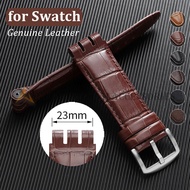 23mm Genuine Leather Watch Band for Swatch IRONY YOS440 449 448 401G Replcament Cowhide Watch Strap 