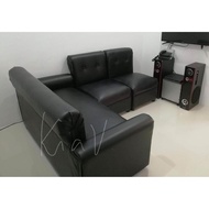 SALA SET BLACK LEATHER