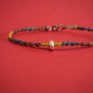 【轉運來】925純銀六字大明咒手工編織- 幸運手環-五色線