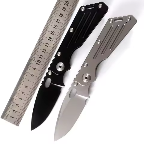NINE THORN Strider SMF Titanium Handle Mark CPM154 Folding Knife Tactical Pocket Camping Hunting Out