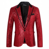 Autumn Winter New Style Disco Shiny Jacket Men's Sequin Suit Suit Suit Jacket Men X21