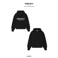 Essentials Classic Full Zip-Up Hoodie (White Logo Hoodie) hoodie man hoodie lelaki hoodie oversized