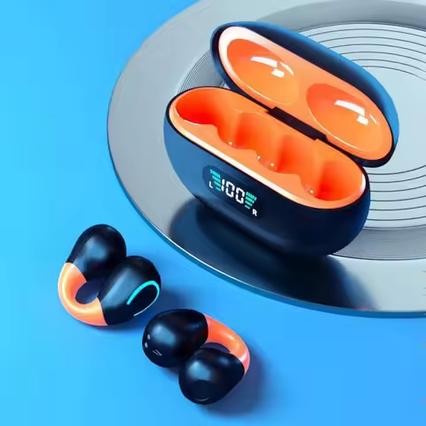 Wireless Bluetooth Earphones Earring Ear Clip TWS Earbuds HIFI Bass Music Sport Headphones Game Head