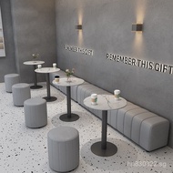 Milk Tea Shop Rest Area Industrial Style Wall-Mounted Long Bench Internet Celebrity Booth Sofa Cafe 