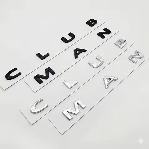 3D Glossy Black Chrome CLUBMAN Letters Rear Trunk Emblem Badge Sticker For Mini Clubman F54 R55 Car
