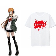 เสื้อยืดลายดอกซากุระอนิเมะสำหรับทั้งชายและหญิง,เสื้อยืดอนิเมะ Cos Persona 5 Futaba Sakura ชุดเสื้อผ้