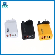 YRX USB C 4 Port Charger Station 120W Fast Wall Adapter PD QC30 High Power for Multiple Devices Offi