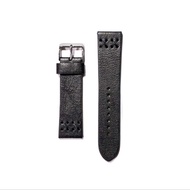 Black Vintage Style Leather Watch Strap 22mm 20mm  Please Choose Size For Seiko 5 Citizen Orient Oris Tissot Tag Heuer Omega Dress Watches