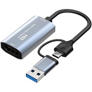 Capture Card, 2023 4K 60HZ Audio Video HDMI Capture Card，HDMI to USB 3.0 / USB C 1080P 60HZ Capture 