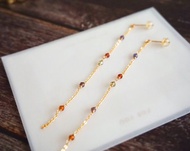 多彩石榴石星光手工耳線耳環agete風