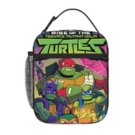 Teenage Mutant Ninja Turtles Kids lunch bag Portable School Grid Lunch Box Student with Keep Warm and Cold