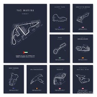 Race Track Wall Art Prints Canvas Posters Formula 1 Circuit Decorative Paintings for Home Decor Art 
