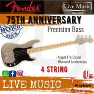 Fender 75th Anniversary Precision Bass Guitar, Maple Fretboard - Diamond Anniversary