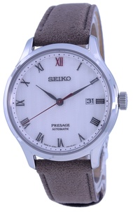 [CreationWatches] Seiko Presage Zen Garden White Dial Automatic Mens Brown Leather Strap Watch SRPG25J1