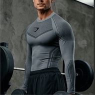 Gymshark Men's Long Sleeve Compression Shirt Quick Dry Gym Fitness Workout Running Sports Tight Top