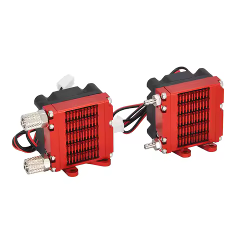 Mini Red Hydraulic Radiator Metal CNC For 1/14 RC Hydraulic Excavator EC160E E011 K336GC Huina 1580 