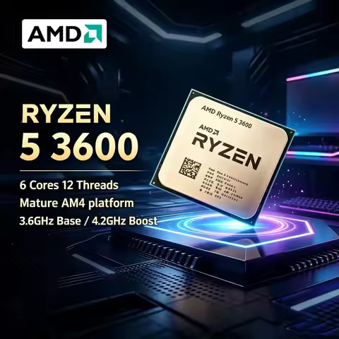 AMD Ryzen 5 3600 R5 3600 Original CPU Processor Unlocked 6 Core 12 Thread 4.2GHz Boost AM4 Zen 2 Gam