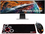 Samsung 57" Odyssey Neo G9 Dual 4K UHD Quantum Mini-LED Curved Gaming Monitor Bundle with Deco Gear 