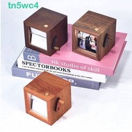 TN5WC4 Hand Crank Photo Flip Book Frame, Decorative Hand Motion DIY Wooden Rotating Picture Album, 8