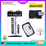 DOMI USB Rechargeable 9V Battery 3780mWh Li-ion Battery Smart Tag