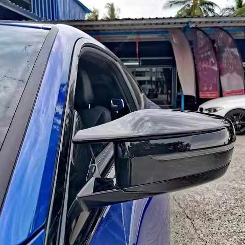 For BMW G22 G23 G26 2Pcs M Style Gloss Black Rear View Mirror Cover Caps Trim Shell Frame 420i 425i 